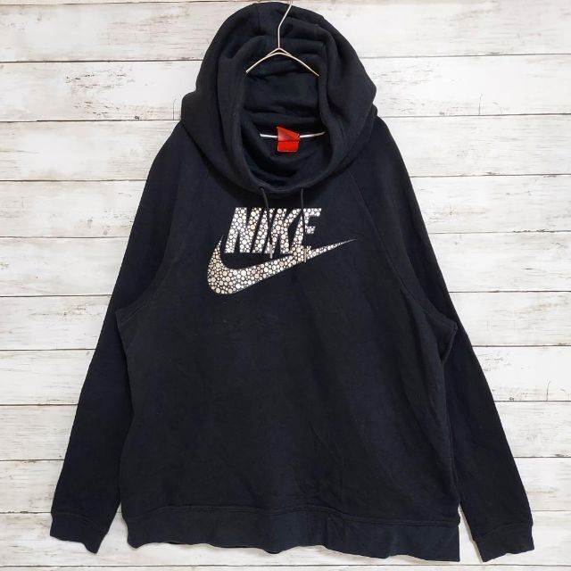 NIKE(ナイキ)のx40 US古着 レーヨン混 NIKE デカロゴ プリント パーカー ドット柄 メンズのトップス(パーカー)の商品写真