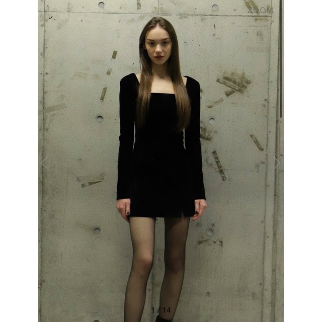 MELT THE LADY square velvet mini dress 【GINGER掲載商品】 www.gold