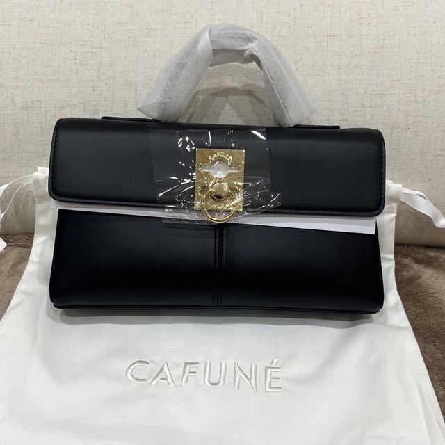 新品 カフネ CAFUNÉ スタンスウォレット　ブラック×ゴールド