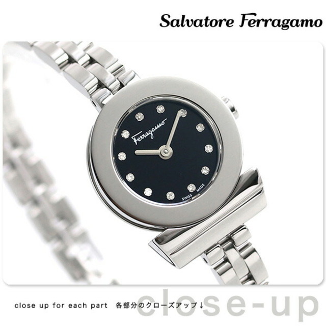 Salvatore Ferragamo - サルヴァトーレ・フェラガモ 腕時計 ガンチーニ ブレスレット 22.5mm クオーツ SFBF00218Salvatore Ferragamo ブラックxシルバー