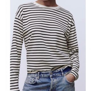 ザラ(ZARA)のZARA、ビックシルエットストライプTシャツ(Tシャツ(長袖/七分))