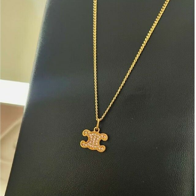 新入荷品 CELINE☆トリオンフ ラインストーン ネックレス ...