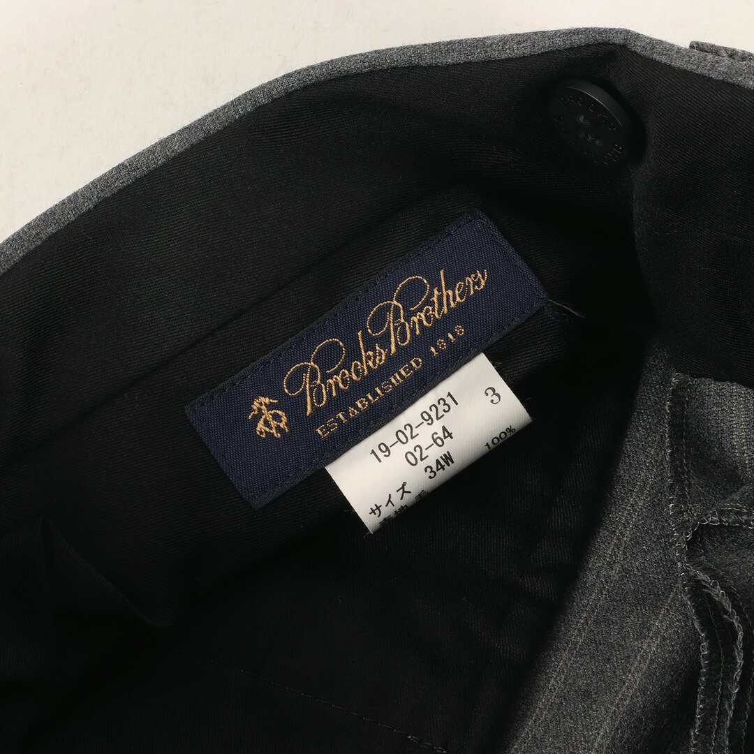 BROOKS BROTHERS ブルックスブラザーズ ダブル ピンストライプ ウール セットアップ スーツ グレー 上 40R / 下 34W ブランド ビジネス フォーマル ドレス 【メンズ】【美品】 7