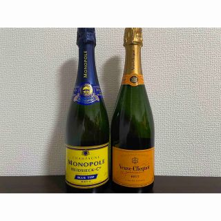 モエエシャンドン(MOËT & CHANDON)のヴーヴクリコ　イエローラベル　エドシック　ブルートップ　シャンパーニュ2本セット(シャンパン/スパークリングワイン)