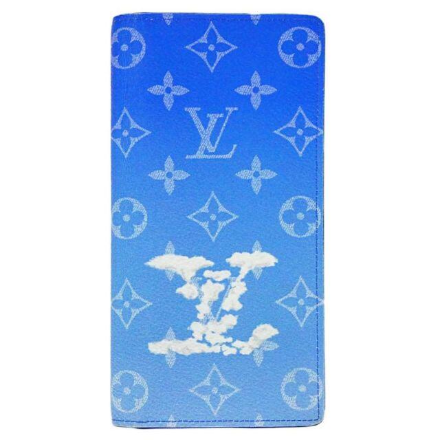 LOUIS VUITTON - 美品★ルイヴィトン 長財布 モノグラム・クラウズ ブラザ ブルー J5202