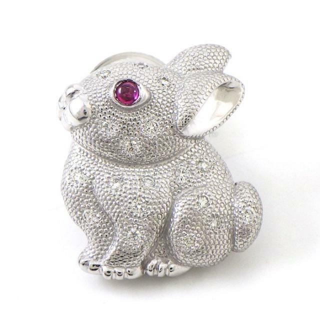 良好品】 【ルビー ダイヤモンド】 【中古】 K18WG 0.14ct