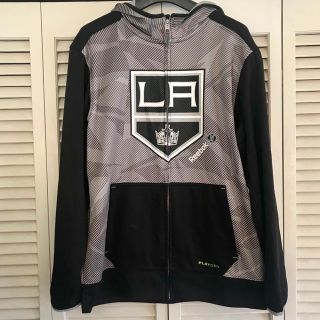 リーボック(Reebok)のNHL アイスホッケー　ロサンゼルス　キングス　裏起毛トリコットフードジャケット(ウインタースポーツ)