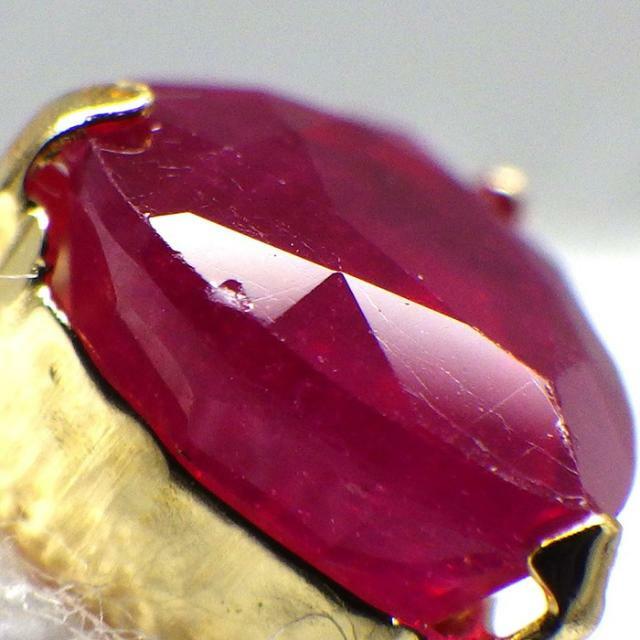 【ハートシェイプルビー】 ピアス ハートシェイプ 7月 誕生石 含浸処理ルビー 1.00ct/1.00ct K18YG 4