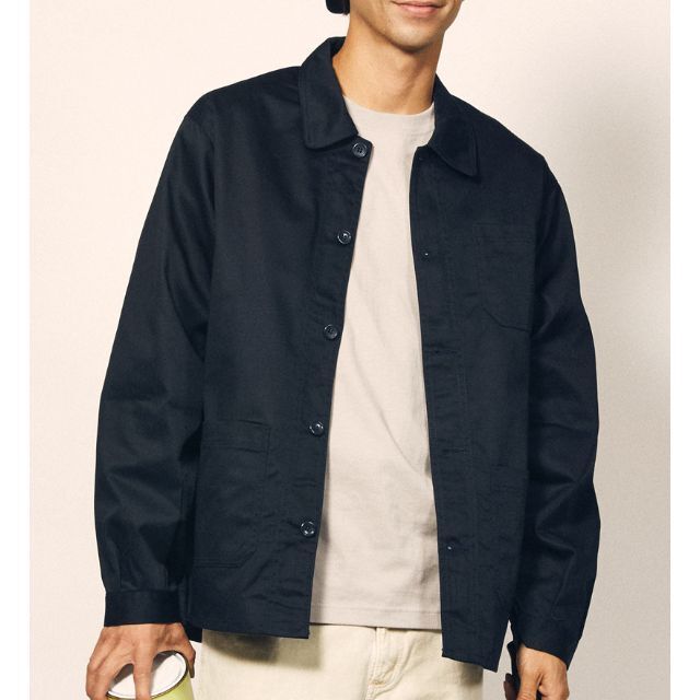 カバーオール ブルゾン ジャケット 無地 上着 ジャンパー 綿 L 白 メンズのジャケット/アウター(カバーオール)の商品写真