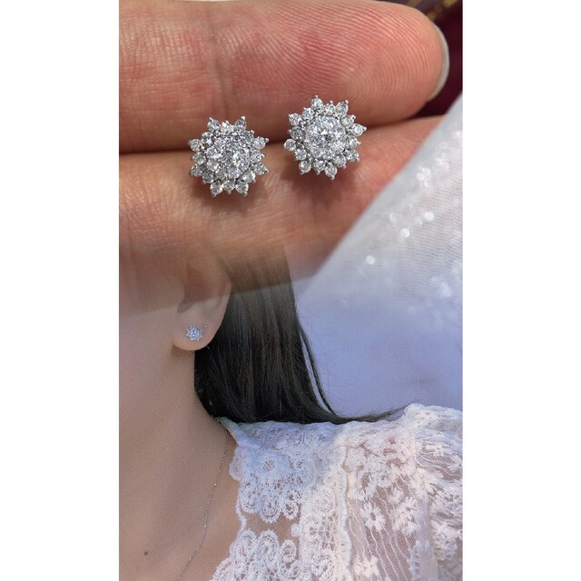 天然ダイヤモンドピアス0.52ct　k18