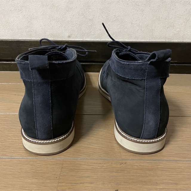 ZARA(ザラ)のZARA ザラ　スエードチェッカーブーツ　ネイビー メンズの靴/シューズ(ブーツ)の商品写真