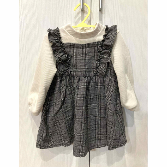 anyFAM(エニィファム)のanyfam ワンピース　90 チェック　長袖 キッズ/ベビー/マタニティのキッズ服女の子用(90cm~)(ワンピース)の商品写真