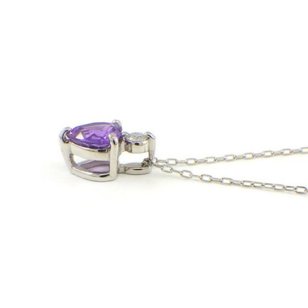 【ハートシェイプパープルサファイア ダイヤモンド】 ネックレス ハートシェイプ パープル サファイア 0.63ct ダイヤモンド 0.03ct PT900 PT850