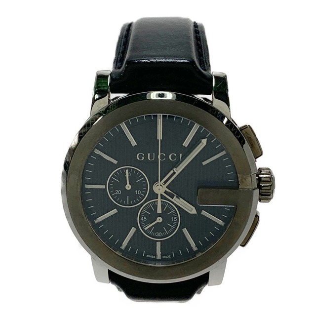 Gucci - ▽▽GUCCI グッチ Gクロノ　メンズ腕時計 101.2　ブラック