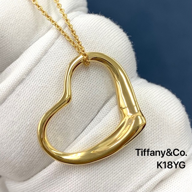 アクセサリーK18YG ティファニー ネックレス オープンハート TIFFANY&Co.