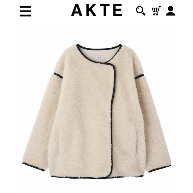 AKTE - AKTE ボアコート ボアミドルブルゾンの通販 by もん AKTE - AKTE ボアコート ボアミドルブルゾンの通販 by もん