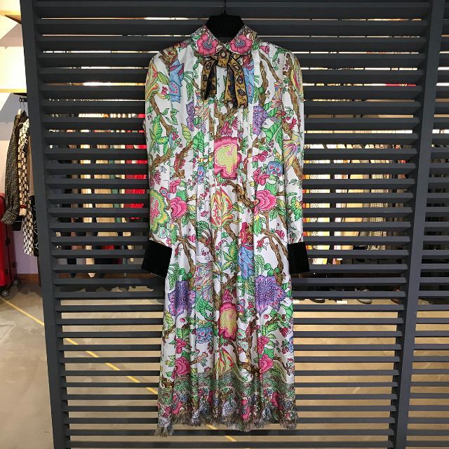 GUCCI - 新品同様 グッチ フローラル ワンピース 花柄 36 XS マルチカラー