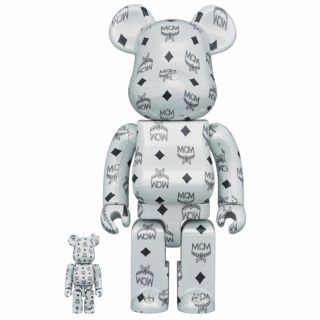 ベアブリック(BE@RBRICK)のBE@RBRICK MCM WHITE CHROME 100% & 400%(その他)