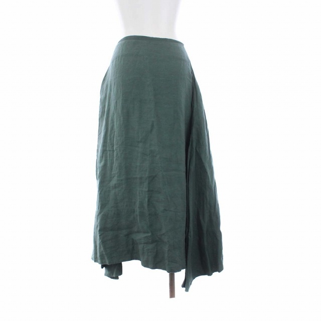 MADISONBLUE(マディソンブルー)のマディソンブルー ロング フレアスカート 麻 リネン100％ 00 XS 緑 レディースのスカート(ロングスカート)の商品写真