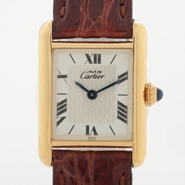 Cartier - カルティエ タンクヴェルメイユ 925×革   レディース 腕時計