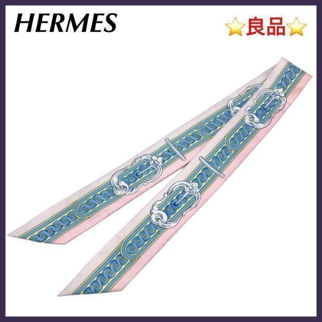 ⭐️良品⭐️ エルメス HERMES 法廷の勒 ツイリースカーフ レディース