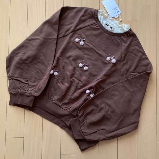 apres les cours - アプレレクール お花サークル刺繍トレーナー 140の