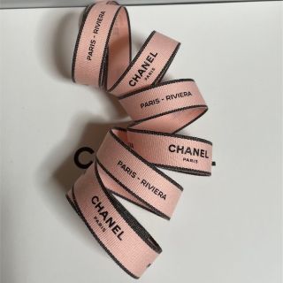 シャネル(CHANEL)のCHANEL ラッピング リボン PARIS RIVIERA ピンク 1m(ラッピング/包装)