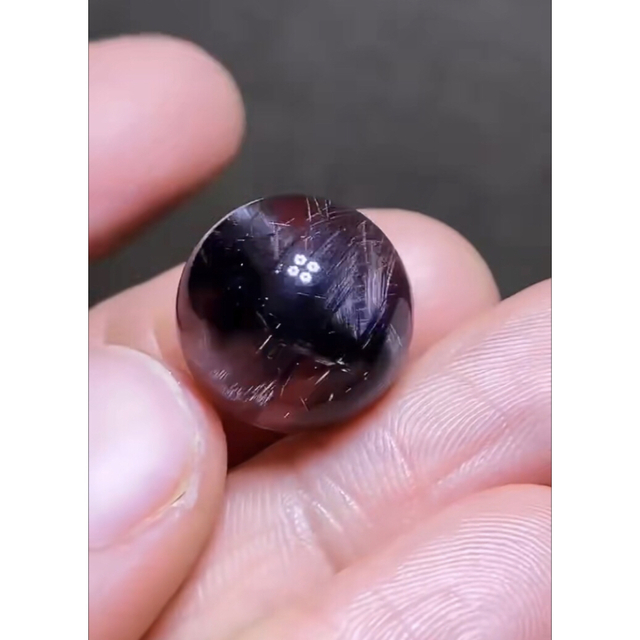 高級】プラチナタイチンルチルクォーツ ルース 15.4mm,5.2g-