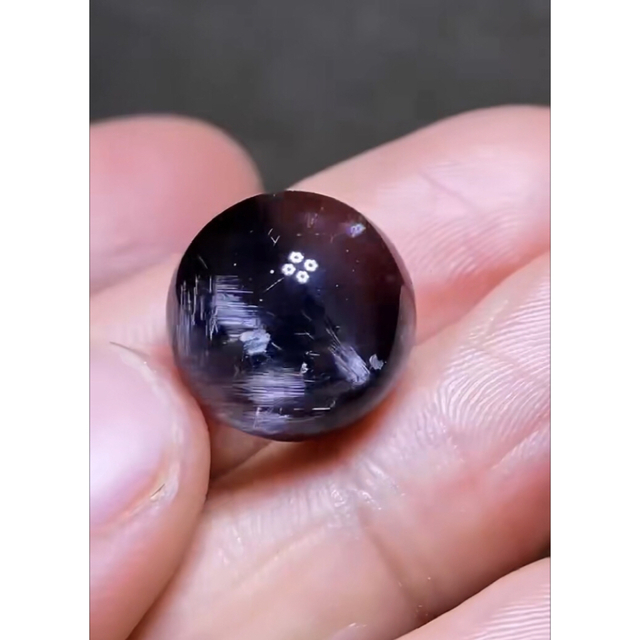 かわいい！ ⭐︎【高級】プラチナタイチンルチルクォーツ 丸玉 15.4mm