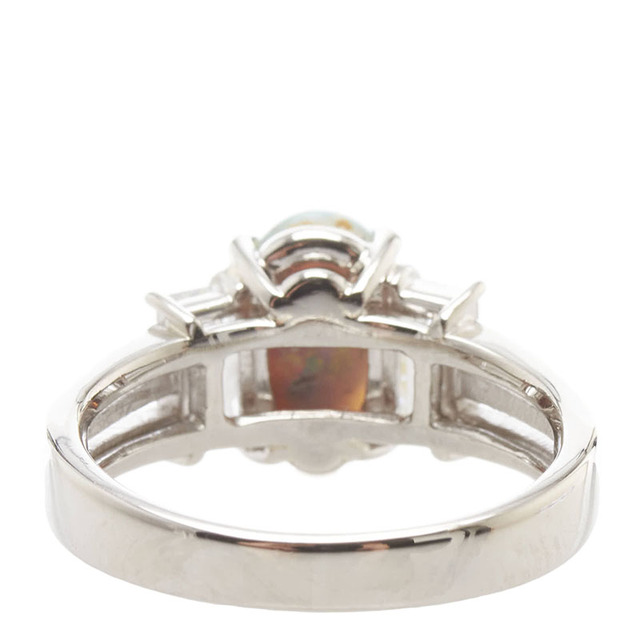 美品 Pt900 プラチナ リング 指輪 ブラックオパール 1.27ct ダイヤ 0.82ct 【1-0082185】 レディースのアクセサリー(リング(指輪))の商品写真