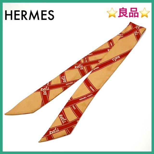 HERMES エルメス　ツイリー　ボルデュック♡リボン柄♡ブルー