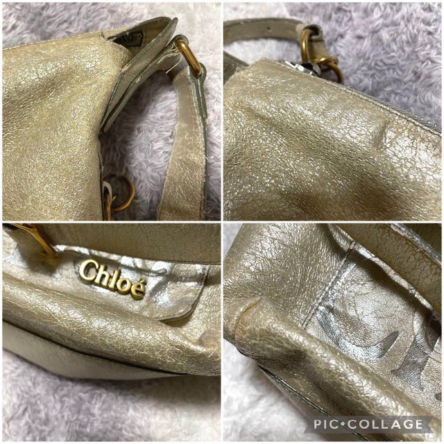 Chloe(クロエ)のb79 Chloe クロエ ショルダーバッグ エクリプス ゴールドシルバー ロゴ レディースのバッグ(ショルダーバッグ)の商品写真