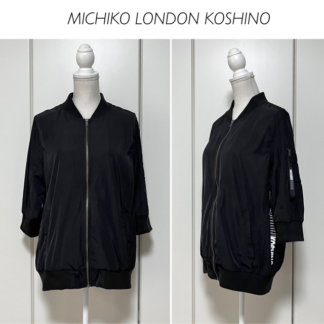 MICHIKO LONDON(ミチコロンドン)の【美品】MICHIKO LONDON KOSHINO 七部袖 サイドロゴブルゾン レディースのジャケット/アウター(ブルゾン)の商品写真