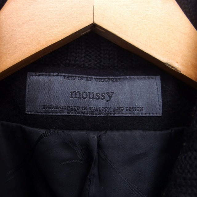 moussy(マウジー)のマウジー moussy Pコート ピーコート ジャケット ダブル 切替 ニット レディースのジャケット/アウター(ピーコート)の商品写真