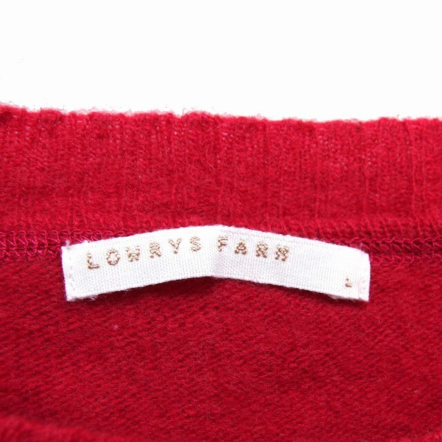 LOWRYS FARM(ローリーズファーム)のローリーズファーム ニット セーター ボートネック リブ ウール プリント 長袖 レディースのトップス(ニット/セーター)の商品写真