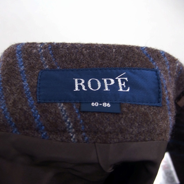 ROPE’(ロペ)のロペ ROPE 台形 スカート 膝丈 総柄 パイピング 飾りボタン ウール 毛 レディースのスカート(ひざ丈スカート)の商品写真