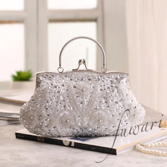 ほぼ美品 パーティーバッグ ショルダーバッグ 黒 スパンコール 冠婚