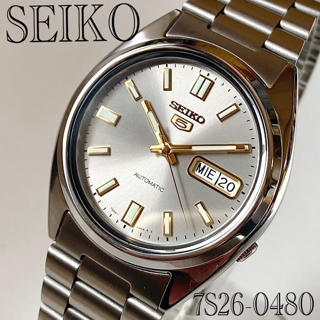 SEIKO 5 裏スケ ゴールド自動巻き 7S26-0480-
