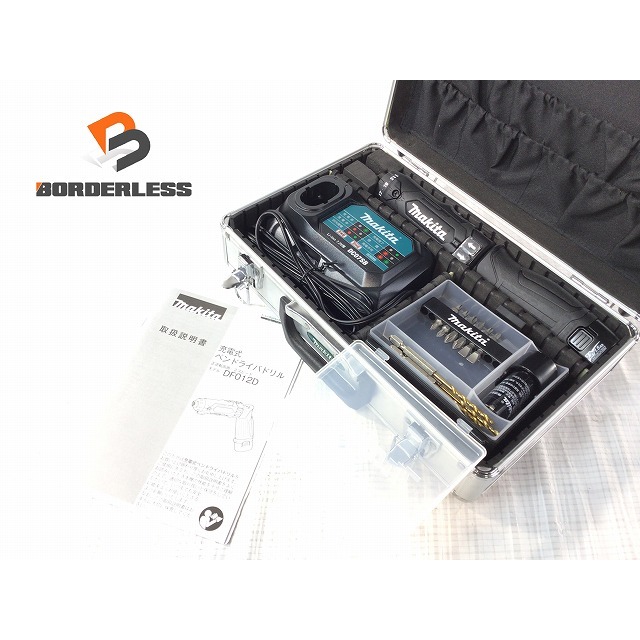 ☆未使用品☆makita マキタ 7.2V 充電式ペンドライバドリル DF012DSHXB バッテリー2個(1.5Ah) 充電器 ケース付 フルセット 62929バイク