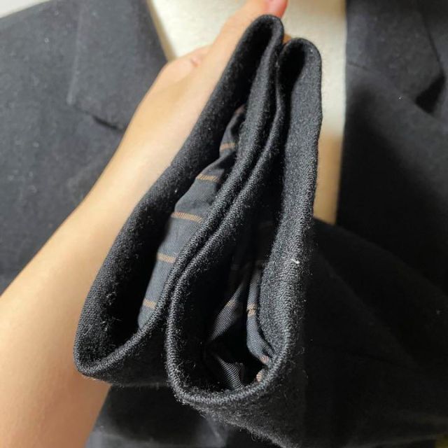 ワールド シンプル ブラック ロングコート 通勤 OL カジュアル レディースのジャケット/アウター(ロングコート)の商品写真