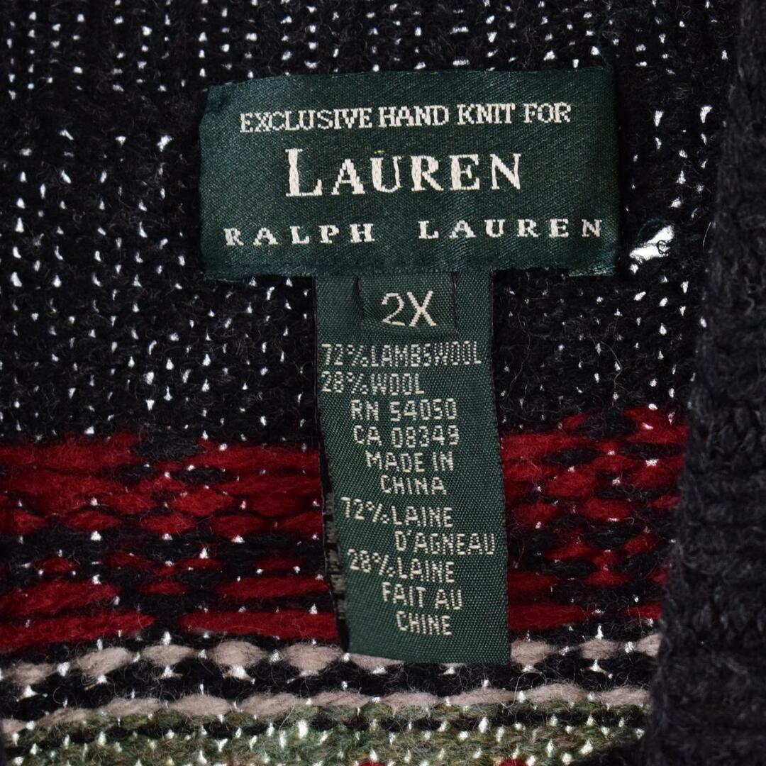 Ralph Lauren(ラルフローレン)の古着 ラルフローレン Ralph Lauren LAUREN ローレン ハーフジップ ノルディックセーター レディースXXL /eaa298239 レディースのトップス(ニット/セーター)の商品写真