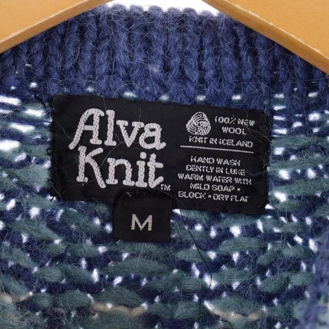 Alva Knit コンチョボタン ノルディック ウールニットカーディガン レディースM /eaa298226 2