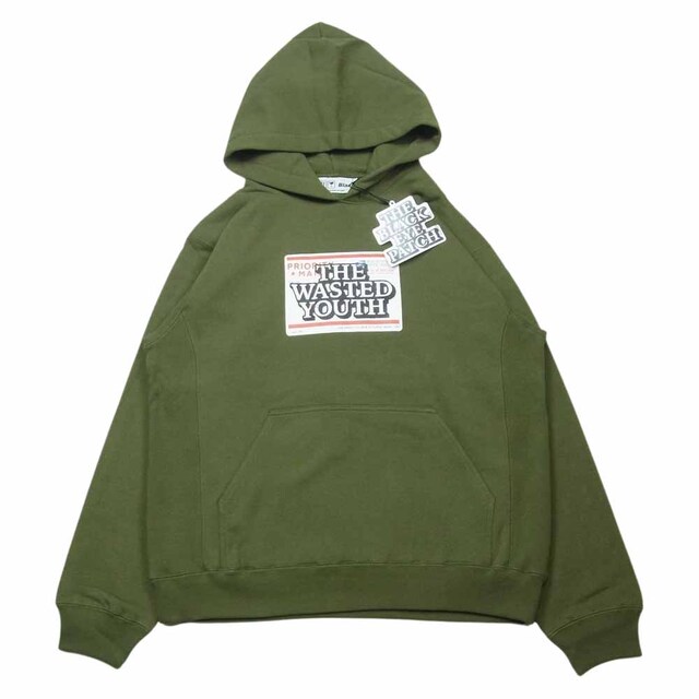 ブラックアイパッチ ×ウェイステッドユース/WASTED YOUTH 21SS BEPSS21EI19 ロゴプリントプルオーバーパーカー メンズ XL