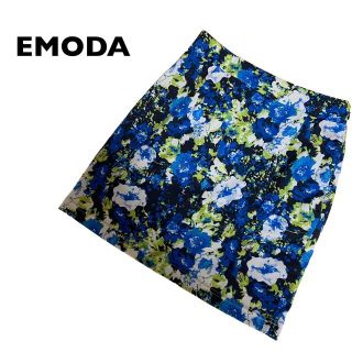 エモダ(EMODA)のEMODA タイトスカート ミニ丈 花柄 S マルチカラー (ミニスカート)