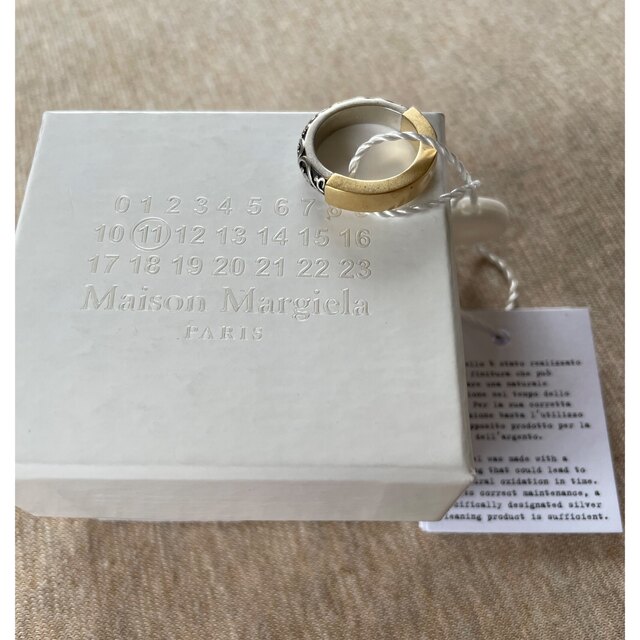 M新品 メゾン マルジェラ エングレーブ リング 指輪 真鍮 シルバー ゴールド