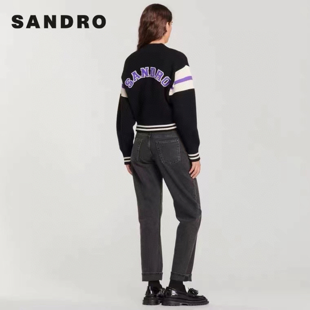 ❤️Sandro22 新作新品 黒 ニットジャケット オシャレ 上品 - ノー ...