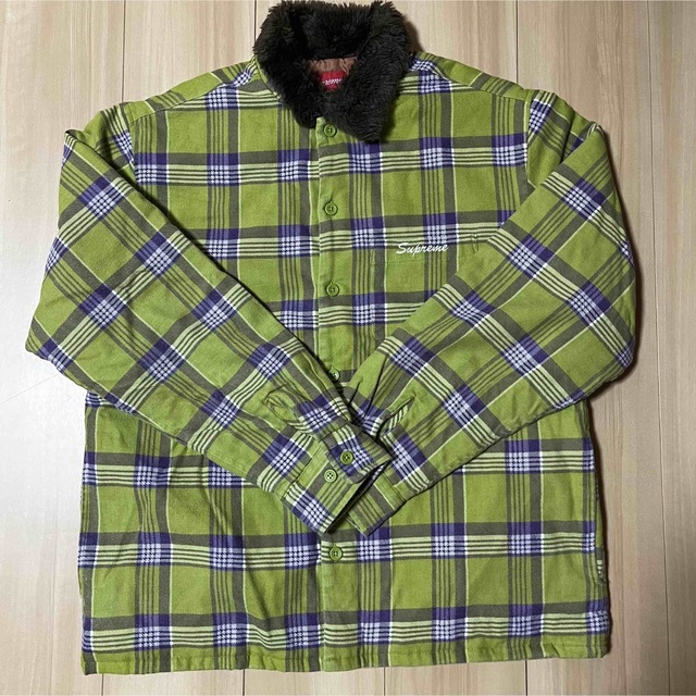 Supreme Faux Fur Collar Flannel Shirt