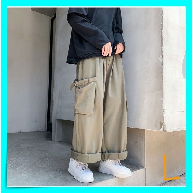 【SALE/96%OFF】 カーゴパンツ 袴パンツ カーキ メンズ ユニセックス L
