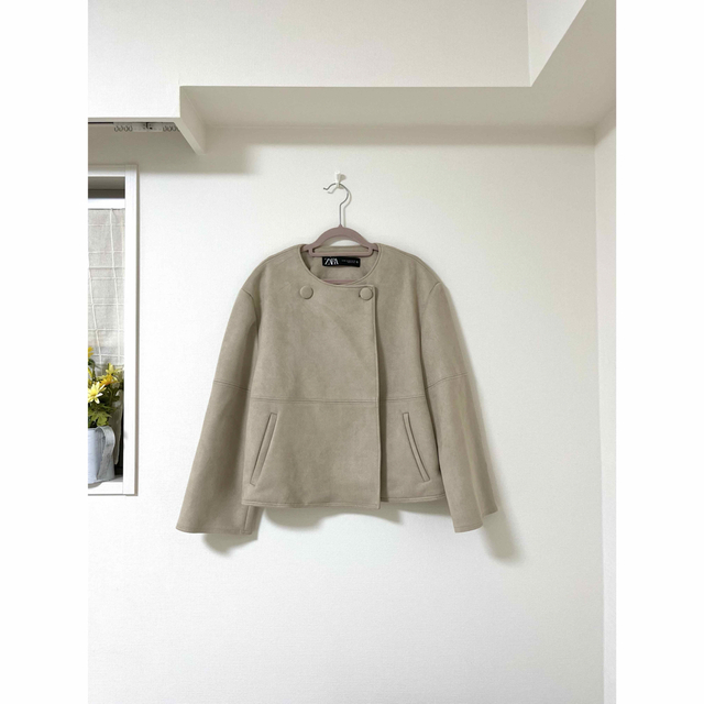 ZARA(ザラ)のZARAノーカラーコート レディースのジャケット/アウター(ノーカラージャケット)の商品写真