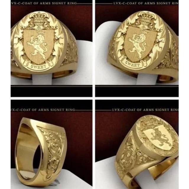 【SALE】リング メンズ アクセサリー ゴールド ライオン 金色 指輪 21号 レディースのアクセサリー(リング(指輪))の商品写真